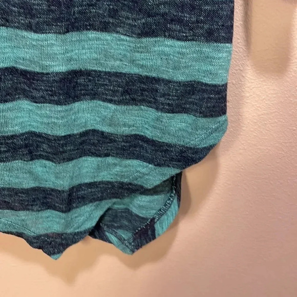 Caslon woman’s blue and turquoise striped three quarter length shirt - Picture 3 of 8